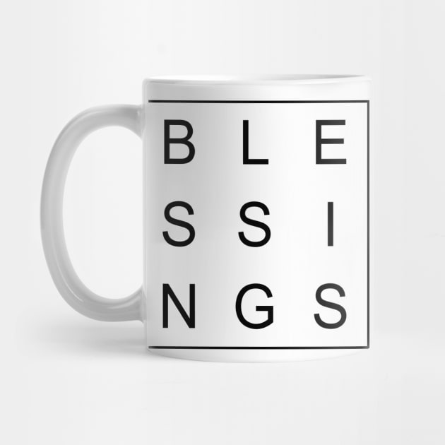 minimalist and simple design blessings black word by Typography Dose